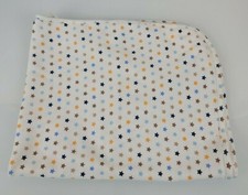 JUST BORN Stars Orange Blue Tan Brown Thermal Baby Blanket Waffle Weave Lovey