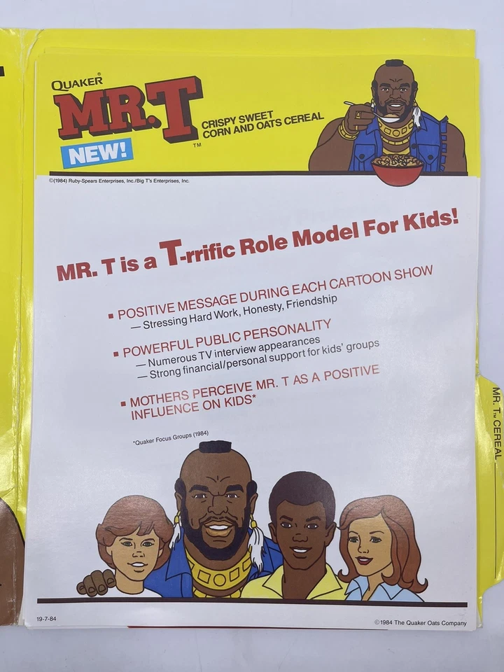 1984 年 Ruby Spears Mr. T 谷物贵格会新闻工具包老式稀有儿童 — 第 4/4 张图片