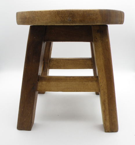 Vintage Hand Painted Carved Rose Wooden Stool 10” Tall 1973 Kindergarten Plus - Picture 2 of 17