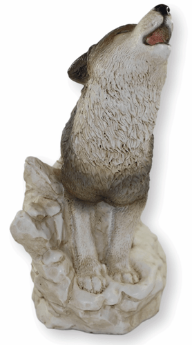 Figura Decorativa Lobo Aullante en las Rocas de Pie Colección Castagna Resin H - Imagen 5 de 7