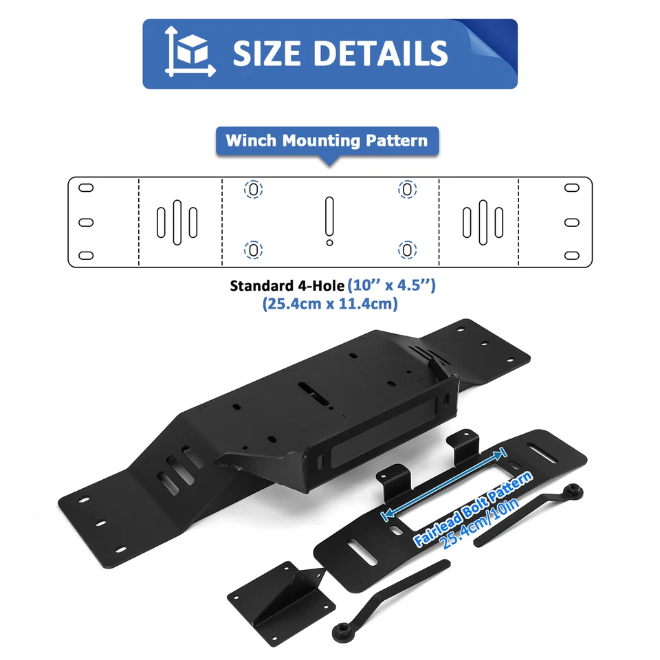 Placa de montaje de cabrestante para Ford F150 con parachoques de fábrica 2009-2010 2011 2012 2013 2014 Foto 3 de 4
