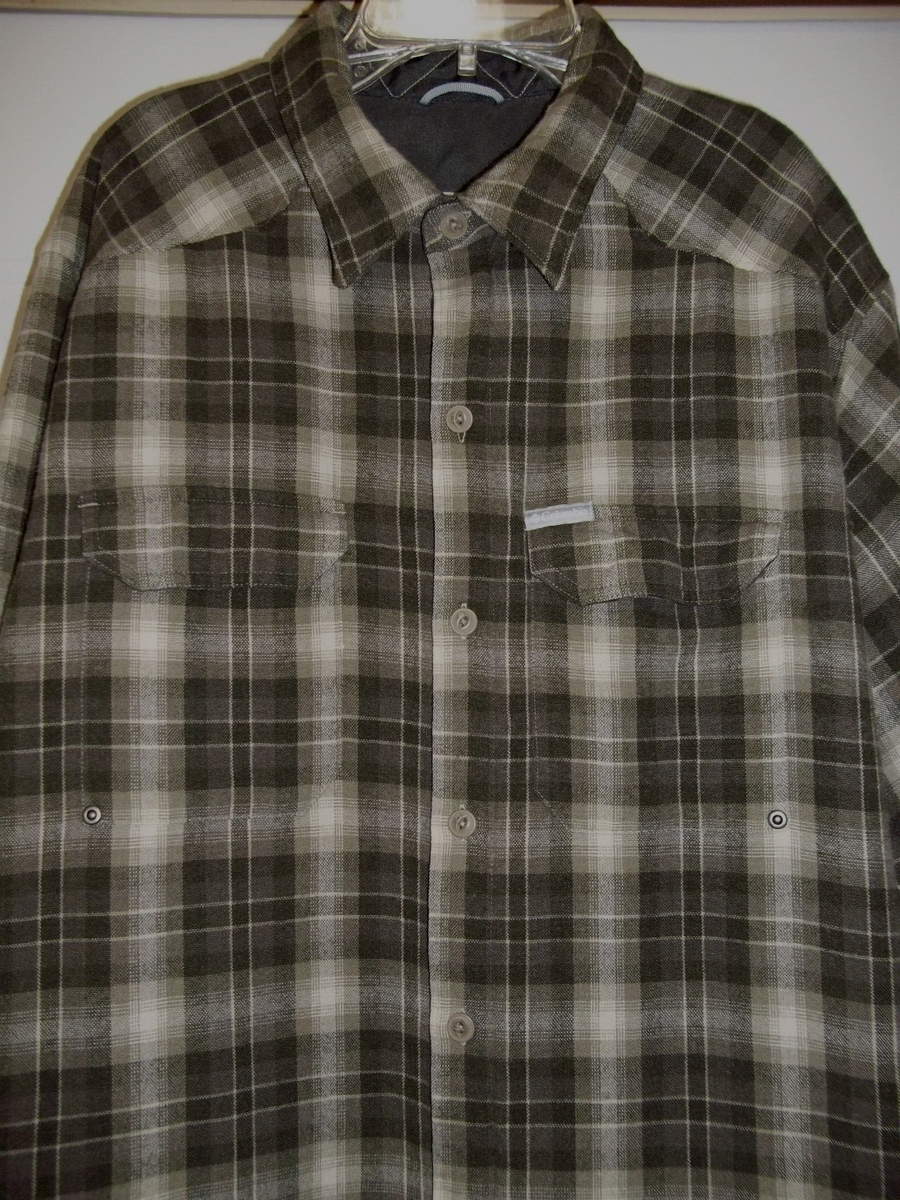 Columbia Men's Wool Blend Fleece Lined Button Up Flannel Shirt Jacket XL  Shacket