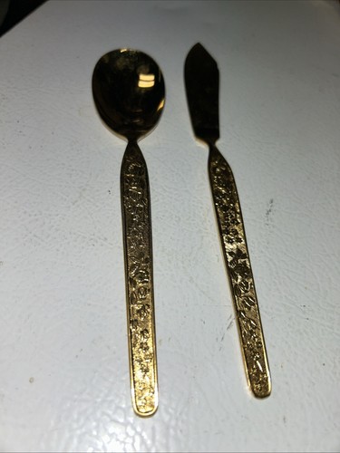 VINTAGE Nasco Japan Gold Serita Flatware Set Of 48 Pieces Beautiful Classy - Picture 2 of 11