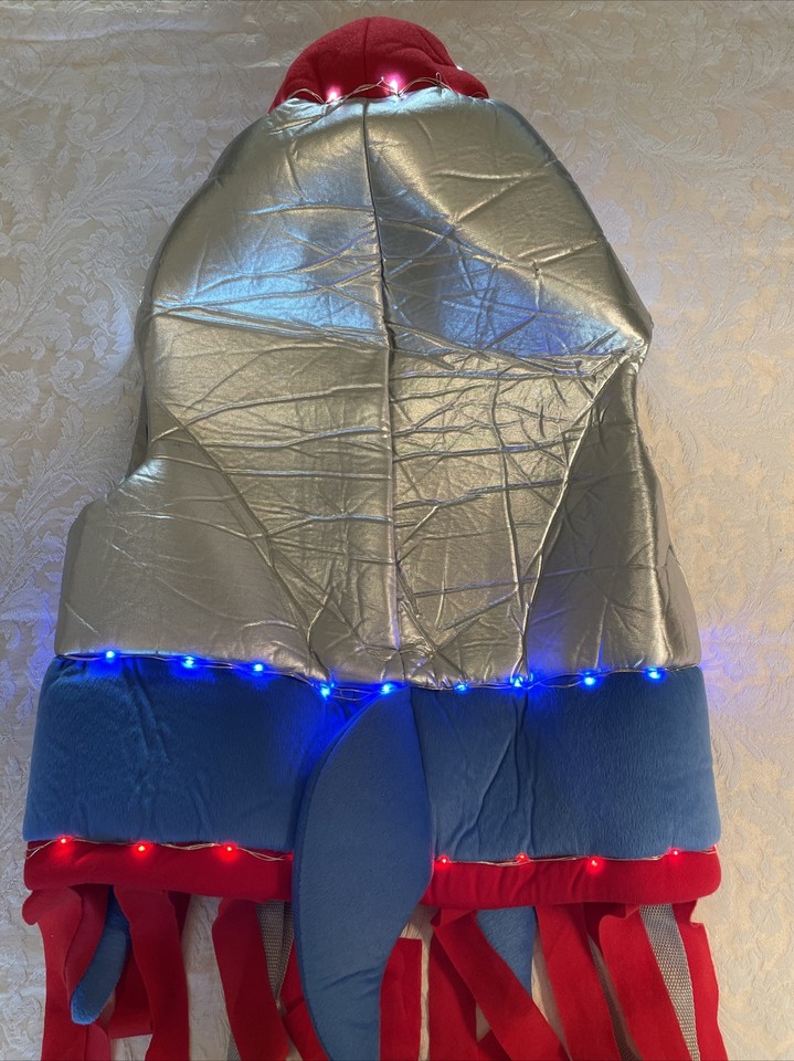 Kids Rocket Ship Halloween Costume With LED Lights! Size Toddler Up To