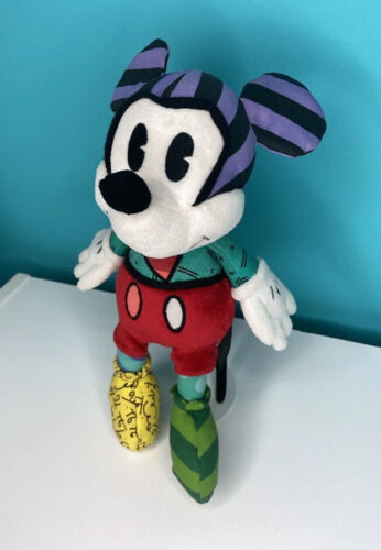 Disney Romero Britto Mickey Mouse Plush Color Patchwork Enesco Stuffed Doll 11” - Picture 9 of 9