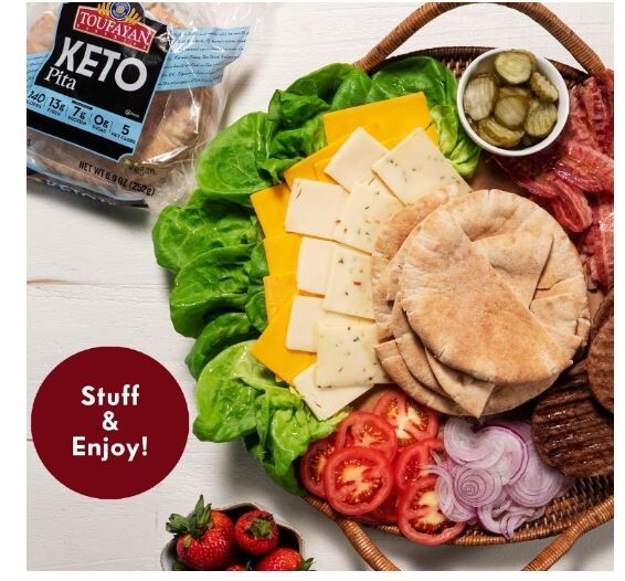 KETO Pita Bread High Fiber and Protein Low Carb No Sugar (Pack of