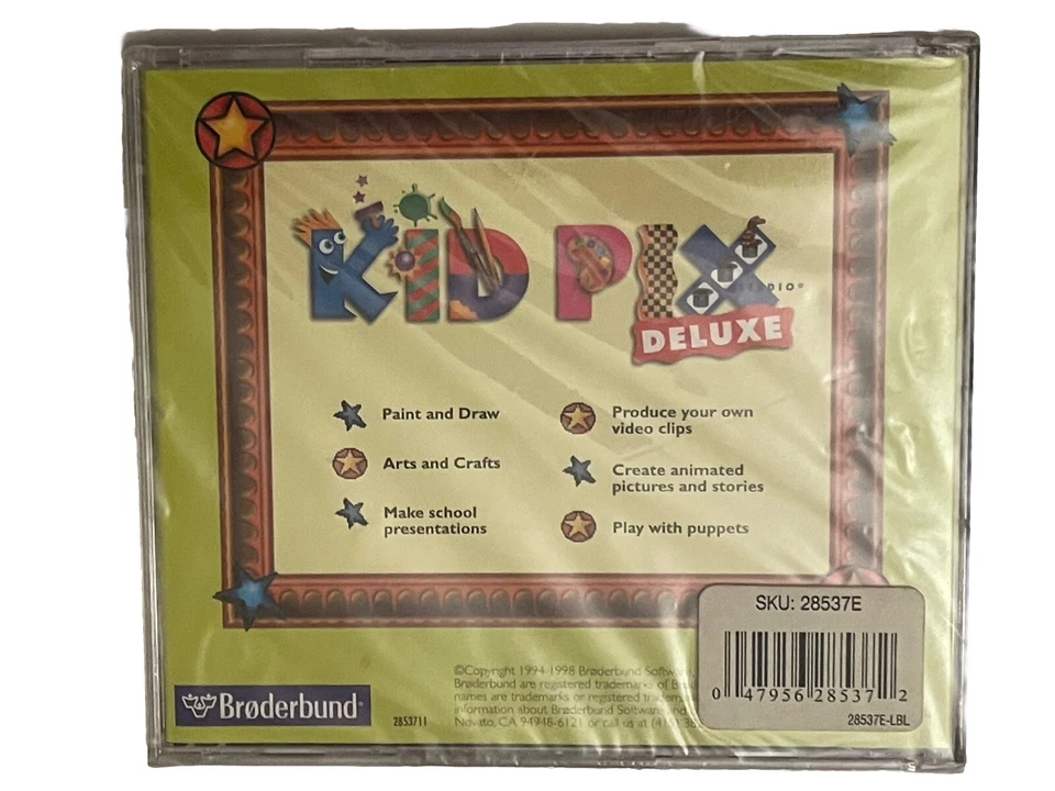 1998 KID PIX STUDIO DELUXE WIN/MAC CD-ROM by Broderbund In Jewel Case NEW - Image 2 of 2