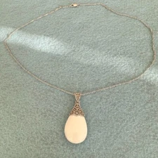 Affinity Diamond Sterling Diamond & White Agate Necklace Pendant, QVC