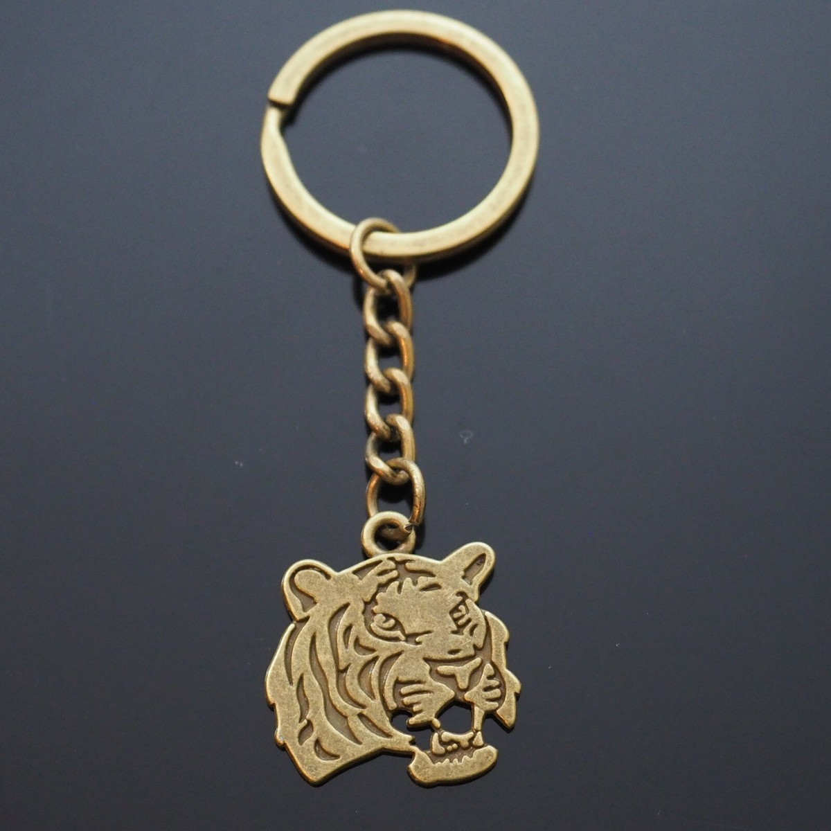 Tiger Head Growl Zoo Africa Animal Pendant Keychain Key Chain Gift