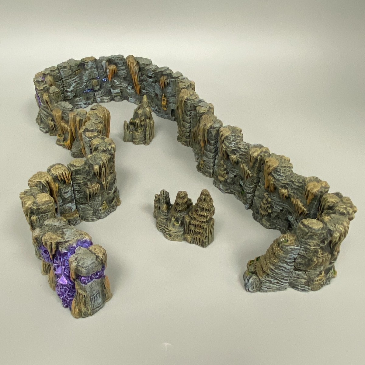 DWARVEN FORGE CAVERN WALL SECTIONS SET PAINTED MODULAR TERRAIN SET