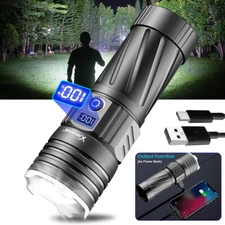 Super Bright 2000000LM 30W LED Flashlight Rechargeable Tactical Powerful Torch