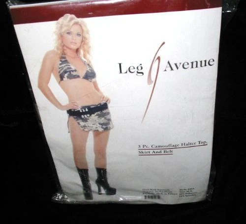 SS4U Fantasia Exército Camuflagem Halter Top Saia Cinto Munição Falsa M/G - Imagem 2 de 3