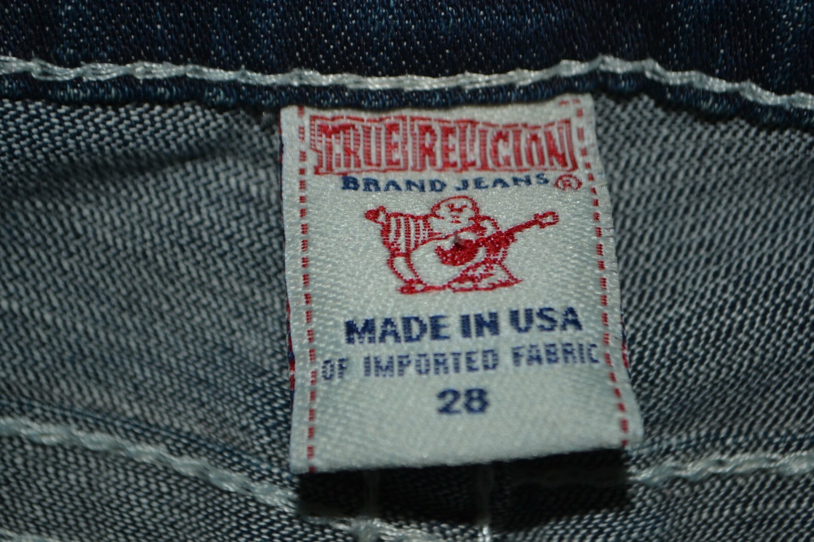 True Religion Women's Disco Becky Big T Gem Buttons Blue Jeans Sz 28x32 thumbnail 9