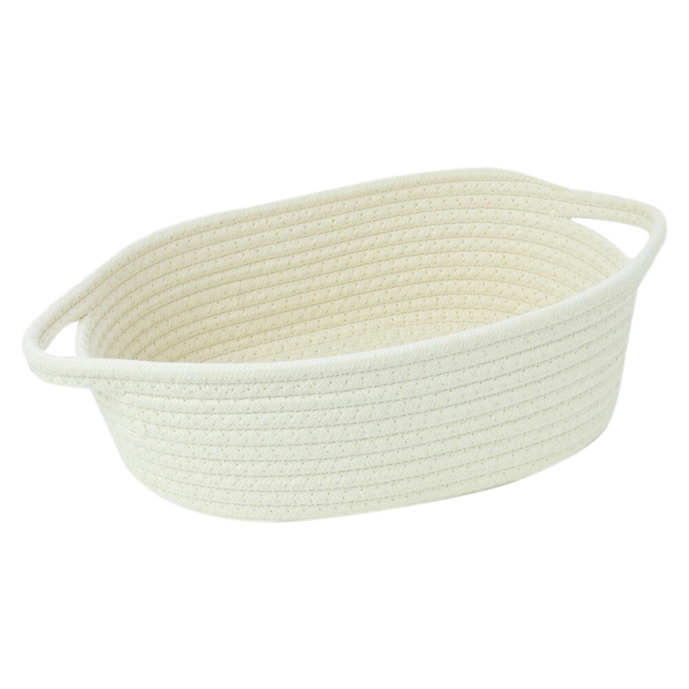 Rope Storage Baskets Organizer Woven Basket - Portable Cotton Bins for9444-image