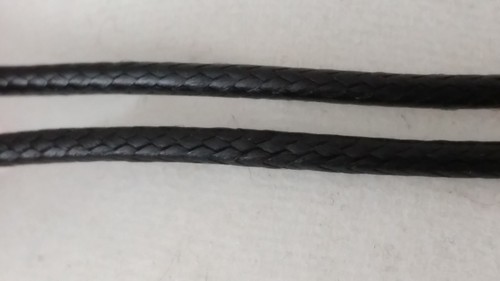 Black Leather Twisted Hand Braided Rope Chain Cord String Necklace Silver 18" - Picture 6 of 12