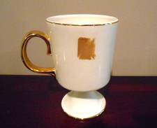 Vintage Lafayette College Pedestal Coffee Mug with Gold Handle