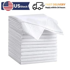 12 Pack Men  s Handkerchiefs 100 Cotton 16x16 Inch White Pocket Hankies