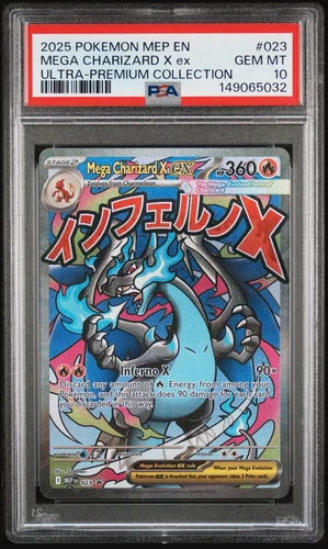 2025 POKEMON MEP EN-ME BLACK STAR PROMO #023 MEGA CHARIZARD X EX PSA 10