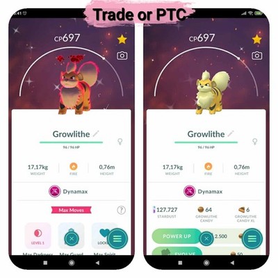 Pokemon Shiny Dynamax Growlithe - Tr'ade 20k or P.T.C (Pls read description)