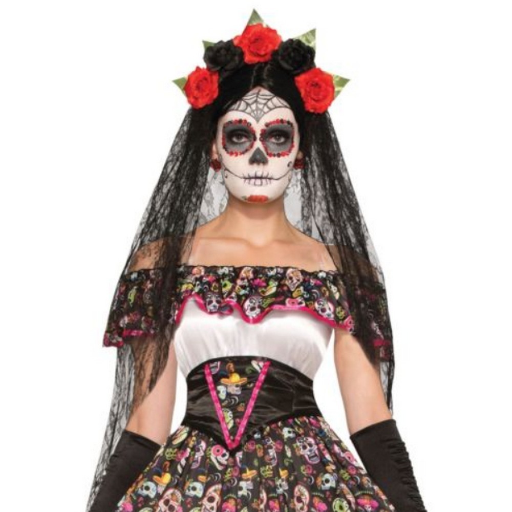 Bristol Novelty Velo para Disfraz del Día de los Muertos (BN2449)