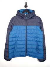 Mountain Warehouse Puffer Jacket Size Large Men's Blue Hooded Insulated Coat