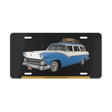 Iconic 1955 Ford Country Sedan Wagon Classic Vanity Plate - Retro Road Trip