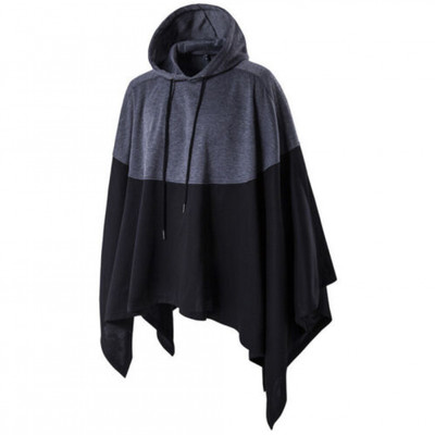 Mens Fashion Jumpers Hoodie Jacket Outwear Poncho Tops Cloak Hooded Cape Coats