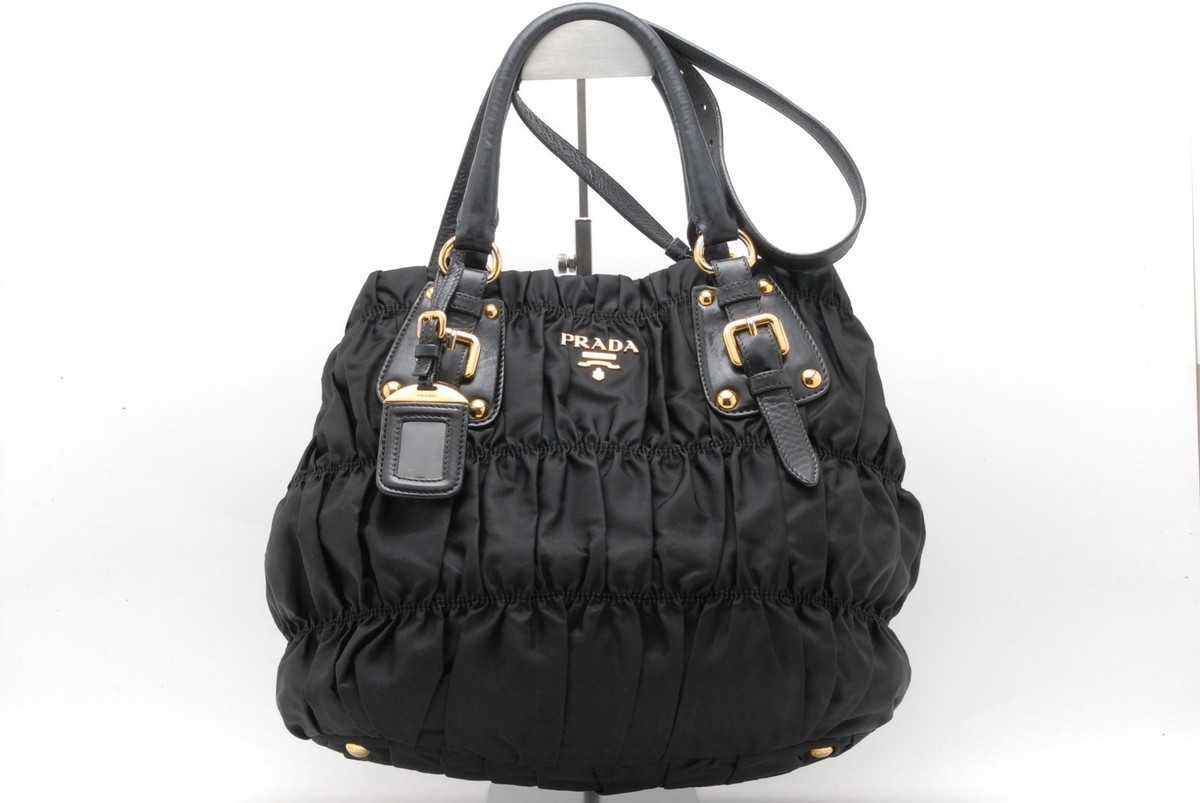 PRADA SOFTLUXハンドバッグ ブラック 2WAY PRADA 2way Handbag Shoulder Bag Black Nylon | eBay