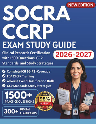 SOCRA CCRP Exam Study Guide 2026-2027: Clinical Research Certification with 1500