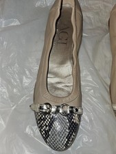 AGL Cap-Toe Ballet Flat Beige/ Snake print toeEUC .43 U.S 13