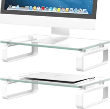 Hemudu 2 Pack Computer Monitor Stand Riser Multi Media Desktop Stand for Flat Sc