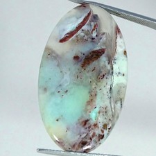 25.00Cts Natural Handmade Aqua Chalcedony Oval Cabochon Gemstone 20X36X4MM