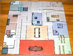 MARVEL HEROCLIX - DANGER ROOM & AVENGERS MANSION INDOOR MAP 2003 WIZKIDS 36 X 36