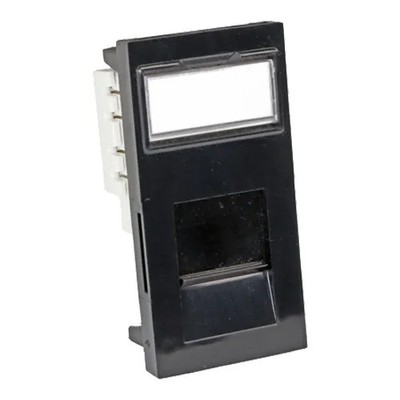 Cablenet Cat6 UTP 25x50mm Flat Shuttered Low Profile Modul schwarz