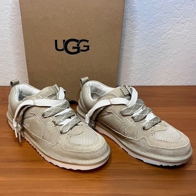 UGG Lo Lowmel Sneaker Sand Tan Suede Mesh Lace Women's Size 6 1166490 New in Box