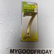Hy-Ko Address House# Polished Brass 4" Number 7
