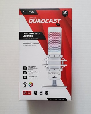 HyperX QuadCast S White 519P0AA USB Condenser Microphone RGB Lighting