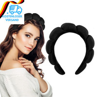 Damen Spa Haarband Stirnband Schwarz Make Up Haarband Weicher Schwamm Hautpflege