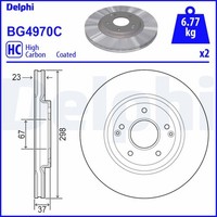2X Bremsscheibe Delphi BG4970C FüR XLV Tivoli Ssangyong SUV VAN Gdi LPG Allrad