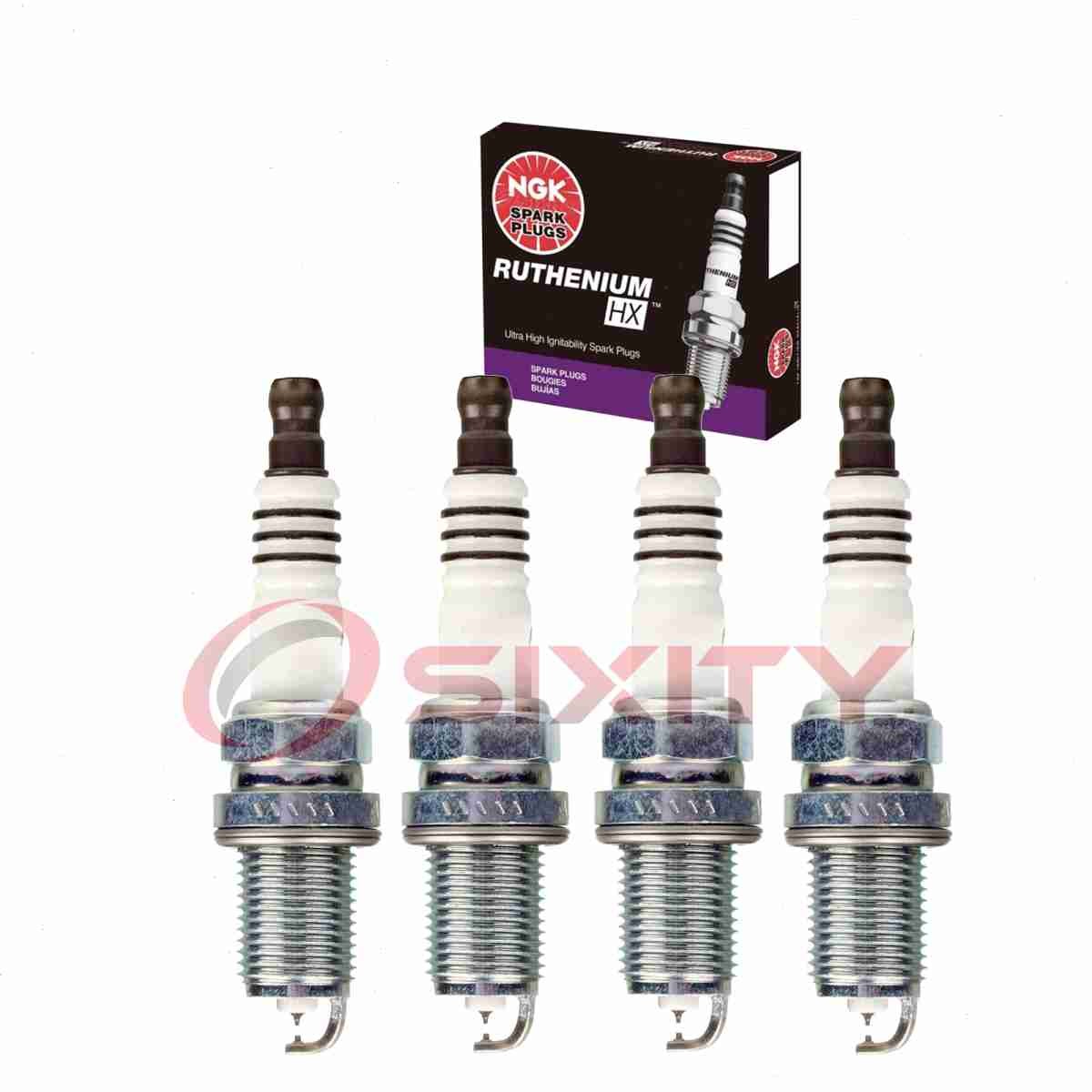 4 pcs NGK Ruthenium HX Spark Plugs for 2005-2012 Toyota Corolla 2.4L 1.8L L4 hn