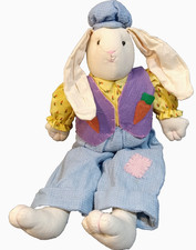 Easter Bunny Decorative Home Decor Male 17" White Purple Orange Blue Hat Carrots