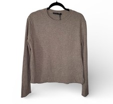 NWT Jenni Kayne Everyday Sweater XS Taupe Wool Cashmere Blend Ribbed Neck