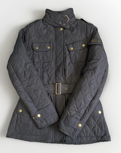 Barbour International Tourer Polarquilt Jacket Navy UK 10 Belted Fleece Lined