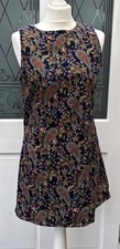 Ladies Glamorous Fine Cord 100% Cotton Patterned Mini Dress - Size S