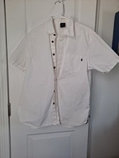 Oakley mens Button Up Short Sleeve Pocket Shirt White size Large