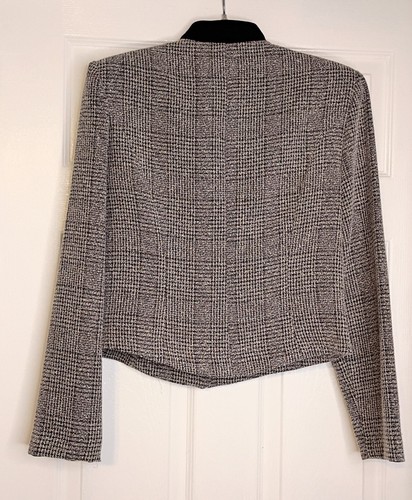 Vintage Jessica Howard 2 Pc Pants Suit Tweed Look Velvet Collar Size 6 Tall - Picture 6 of 10
