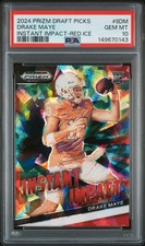 2024 PANINI PRIZM DRAFT PICKS INSTANT IMPACT RED ICE #IIDM DRAKE MAYE RC PSA 10