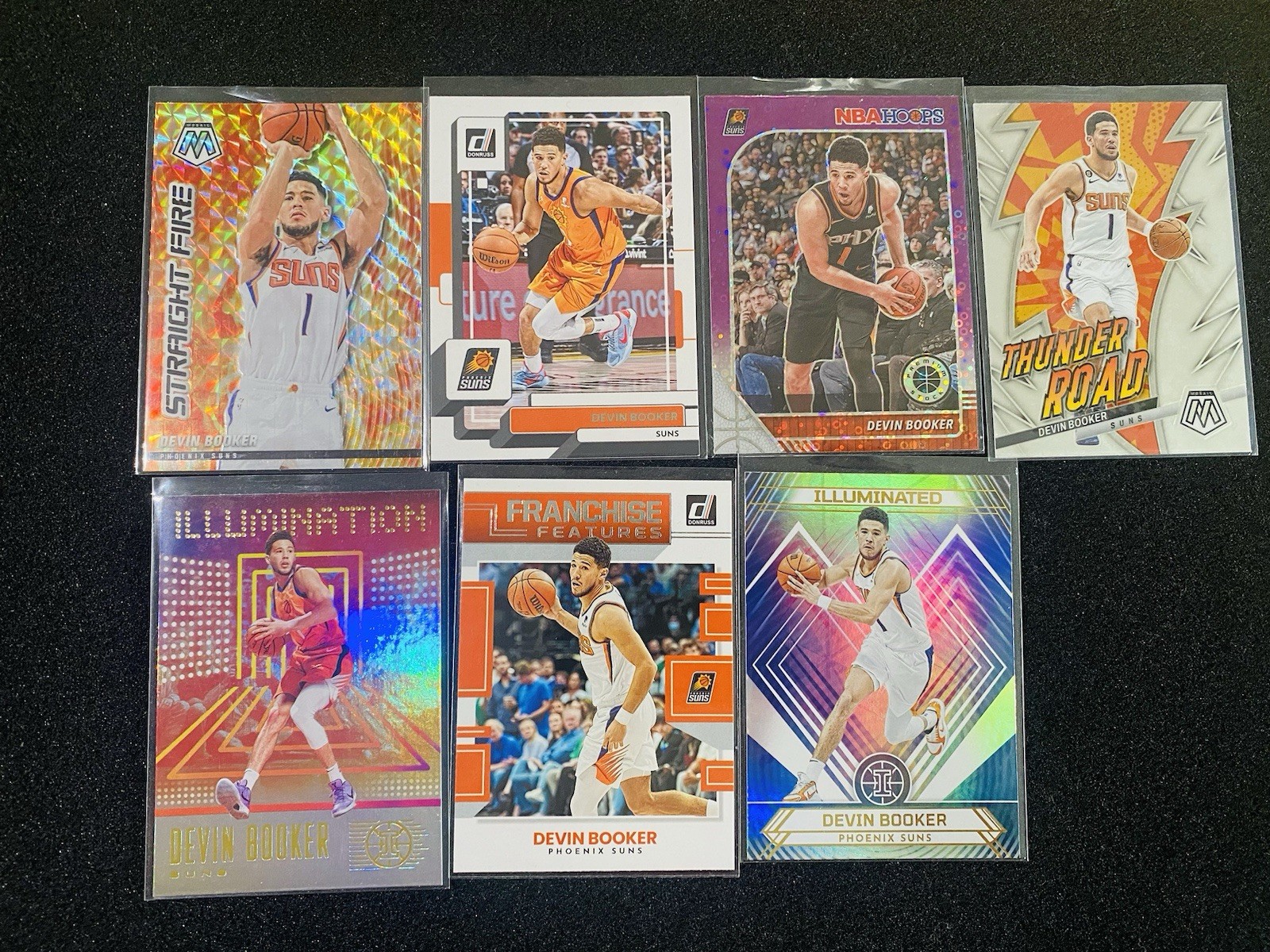 2020-21 Panini Mosaic Straight Fire 🔥 Devin Booker ,2 Illuminated,7 Devin cards