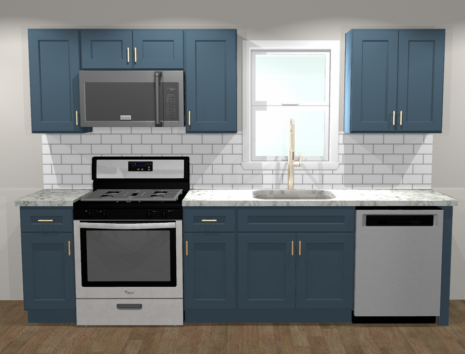 Navy Blue Shaker - RTA Kitchen Cabinets Only - 10FT Set | eBay