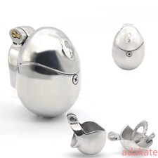 Stainless Steel Fully Restraint Male Chastity Cage Ring Scrotum Ball Stretcher